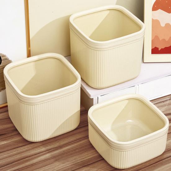 Garbage Can Plastic Desktop Trash Bin Large Capacity Wear-Resistant Trash Can for Office Bathroom Kitchen