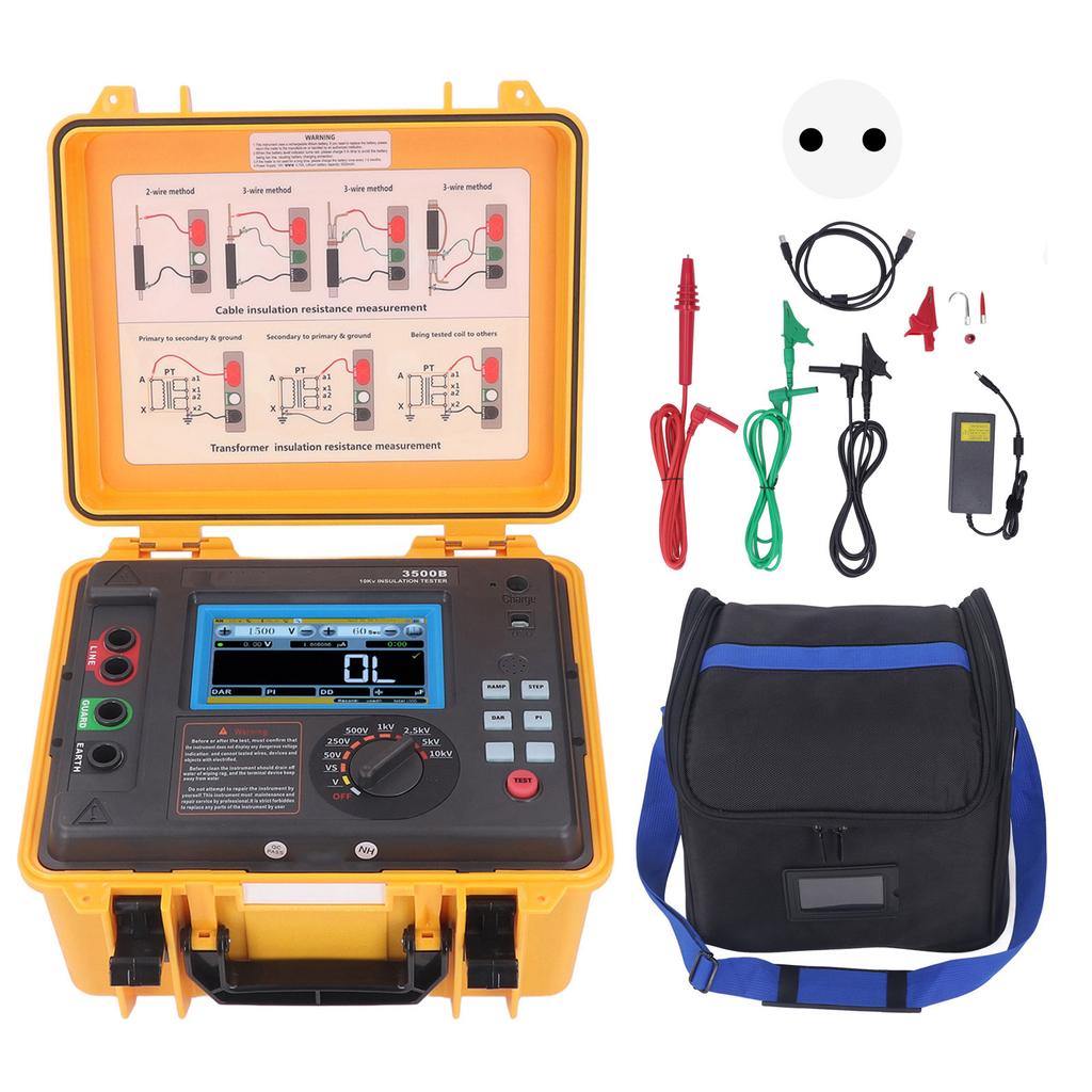 Waterproof Box Resistance Tester Insulation Resistance Tester High Voltage Resistance Megohmmeter with Waterproof Box ETCR3500B