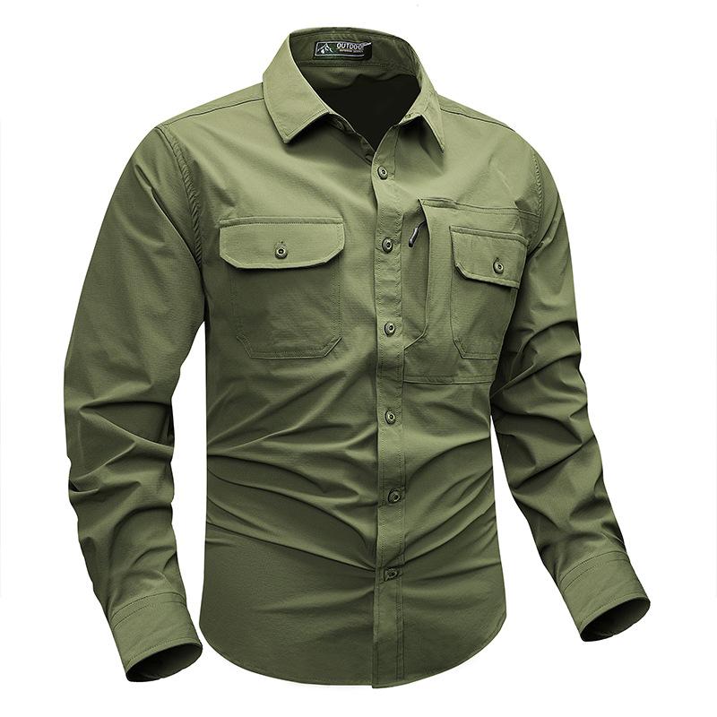 Outdoor Tactical Shirt Men's Spring and Autumn New Quick-drying Wear-resistant Military Style Training Hiking and Mountaineering Work Clothes Shirt