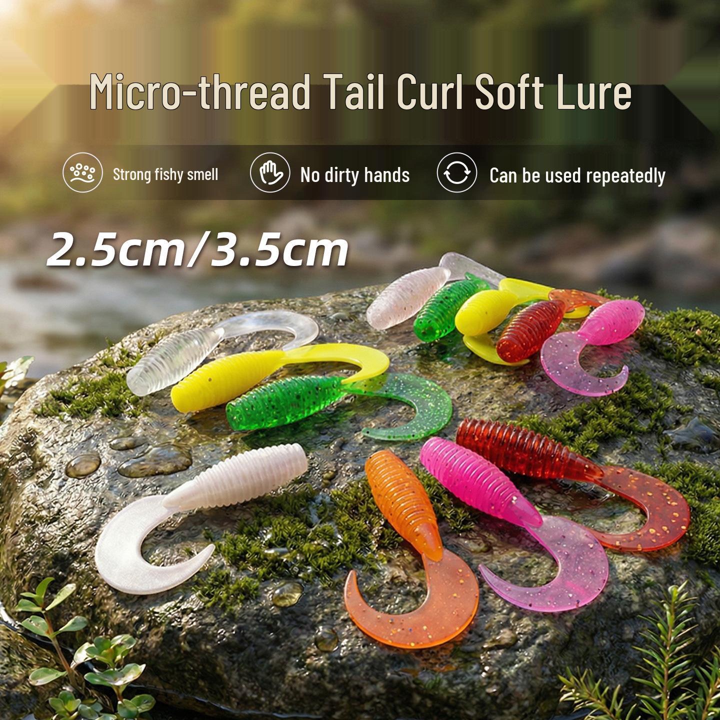 

Micro Lure Rod: T-Tail Soft Bait with Jig Head Hook for Mandarin Fish Mixed 2.5cm [20 pieces per bag]