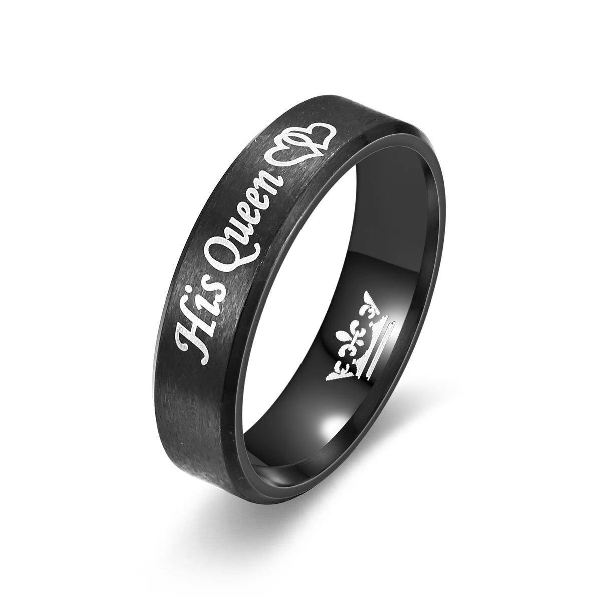 

1Pc Fashion Matte Design High-end Crown Titanium Steel Ring 13