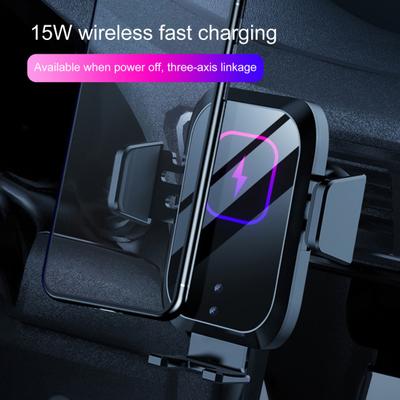 X11 Chargeur sans fil de voiture Charge rapide automatique Portable 15W Qi Auto Capteur intelligent Chargeur sans fil Support de téléphone pour véhicule