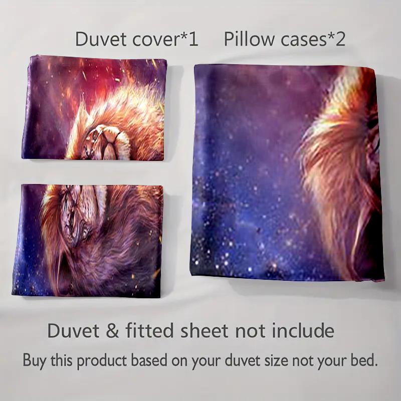Lion Cosmic Artwork Bedding Duvet Cover Sets Duvet Covers Pillowcases Gifts (1 * Duvet Cover 2 * Pillowcases, Without Duvet Insert)