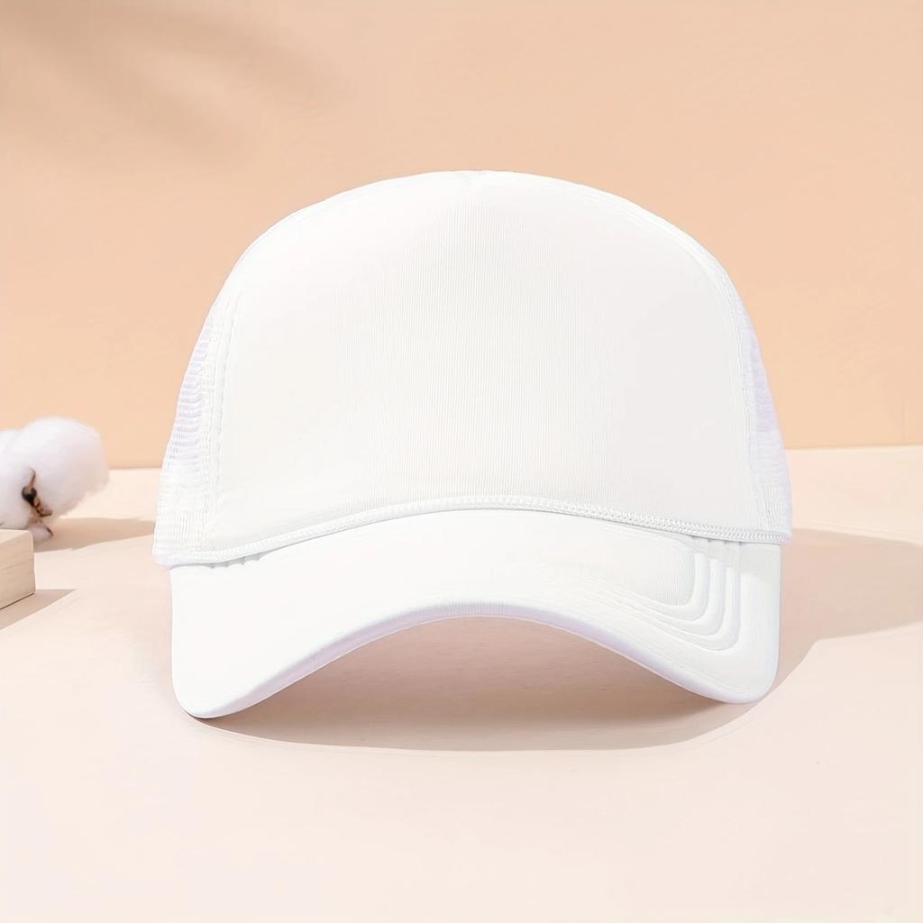 2pcs/1pc Casual Polyester 100% Fashion Sponge Cap with Lanyard, Breathable Mesh Versatile, Baseball Cap, Truck Driver Hat