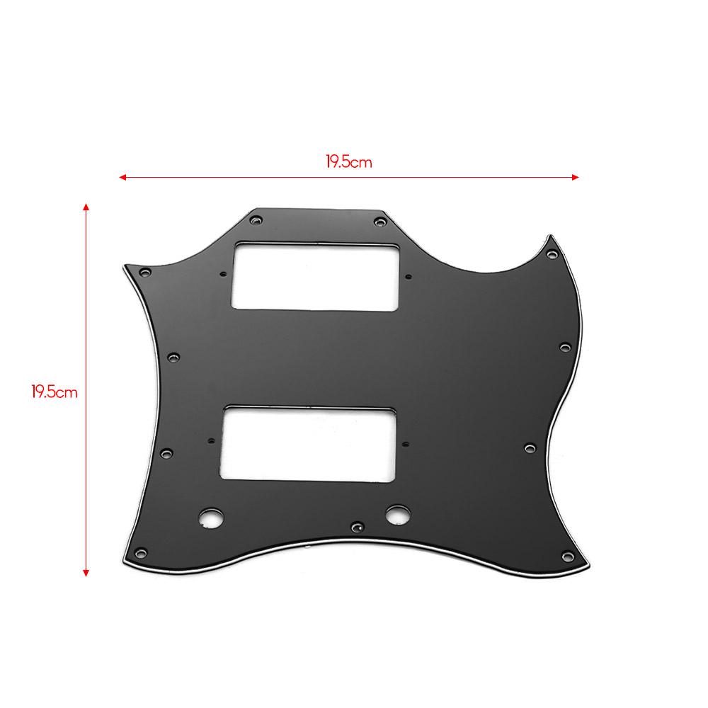 PVC HH Guitar Pickguard Scratch Plate for SG Electric Guitars 3 Ply Black