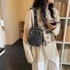 Borsello da Petto in Denim Borsa a Tracolla Multi-Tasca Borsa a Spalla Vintage