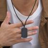 Trendy Dull Polish Dog Tag Necklace for Men,Waterproof Stainless Steel Square Pendant Necklace,Male Military Jewelry Gift