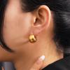 316L Stainless Gold Color Hollow Ball Hoop Earrings For Women 2023 New  High Quality Designer Girls Jewelr