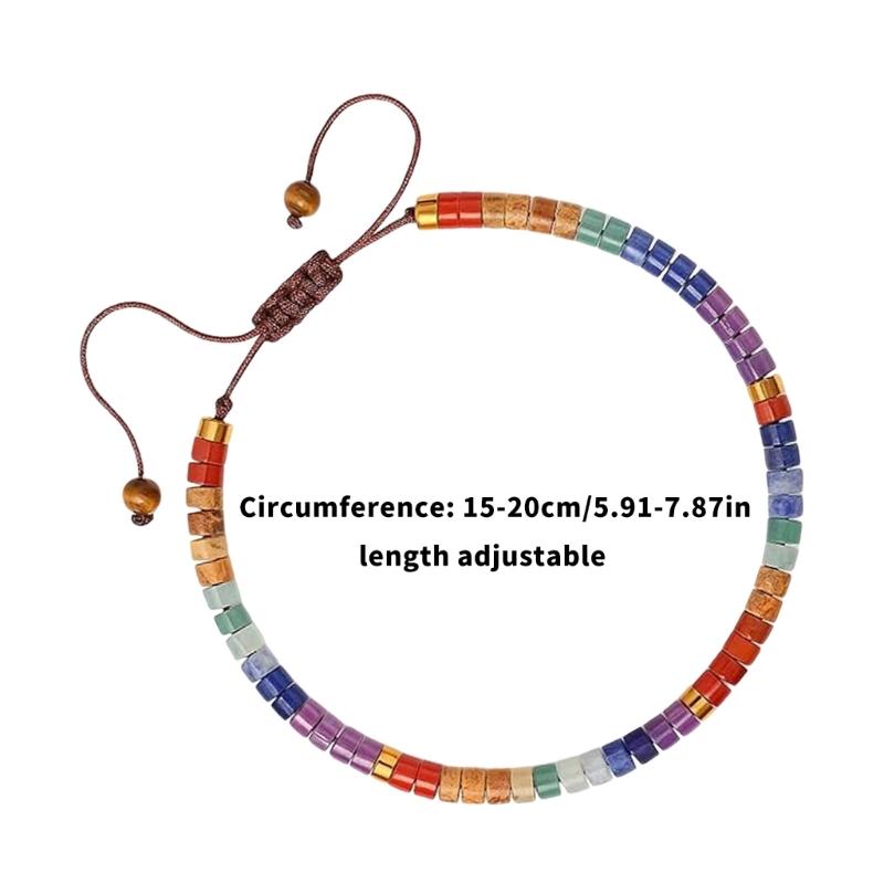 Colorful Yoga Stone Beads Braclet Meditation Relax Anxiety Bangle Accessories Spiritual Wristchain for Woman