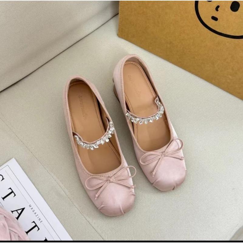 

Маленькое слово 7 см со стразами, увеличивающее внутреннюю высоту, балетки Мэри Джейн на высоком каблуке с круглым носком для женщин 33 розовый