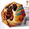 1pc Dachshund Artwork Automatic Opening/Closing Umbrella with Operation & Windproof Canopy Yy260311036