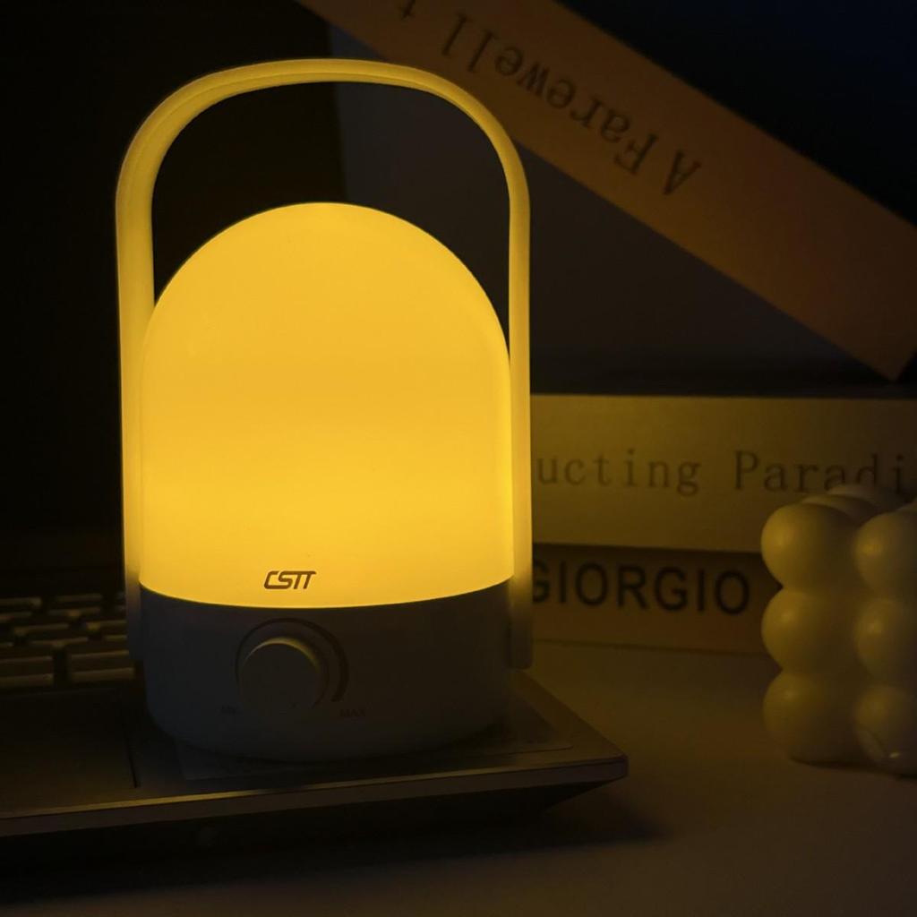 Rechargeable Dual-Color Night Light, Adjustable Brightness for Camping & Bedroom Sleep Aid