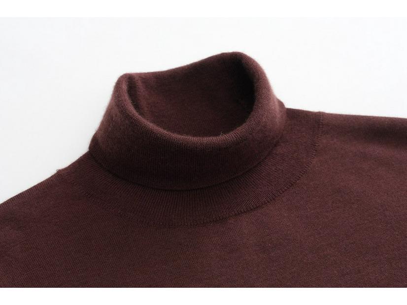 100% Czysty Kaszmir Lekki Sweter z Dekoltem Rolka Slim Fit