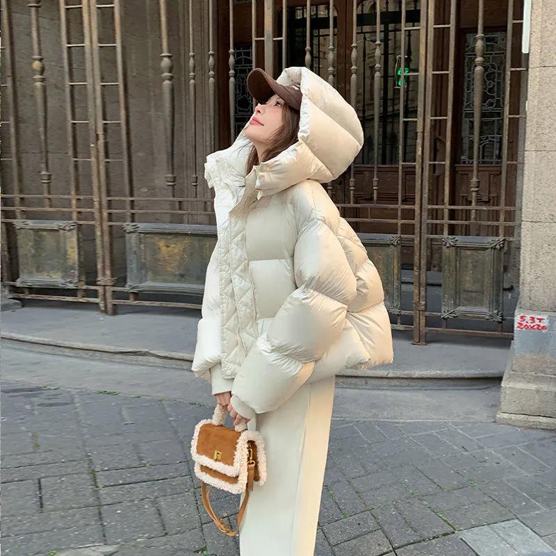 Winter Women Down Padded Jacket Women's Short Hooded Thick Padded Jacket Bread Jacket Loose Padded Jacket