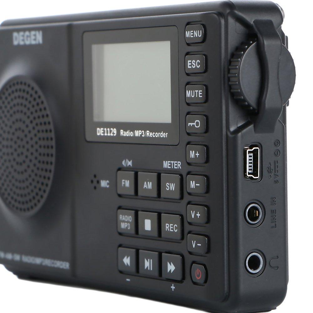 DEGEN DE1129 Zestaw zapasowy Cyfrowy DSP Krótkofalówka Przenośny BCL FM Pasmo światowe 248 stacji Zaprogramowane nagrywanie i głosowa Wbudowana karta MicroSD 4 GB USB Uśpienie