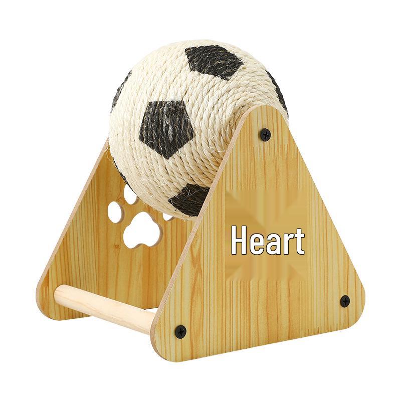 Durable Sisal Rope Cat Tree & Scratching Ball Toy: Wooden Cat Scratching Post for Claw Sharpening