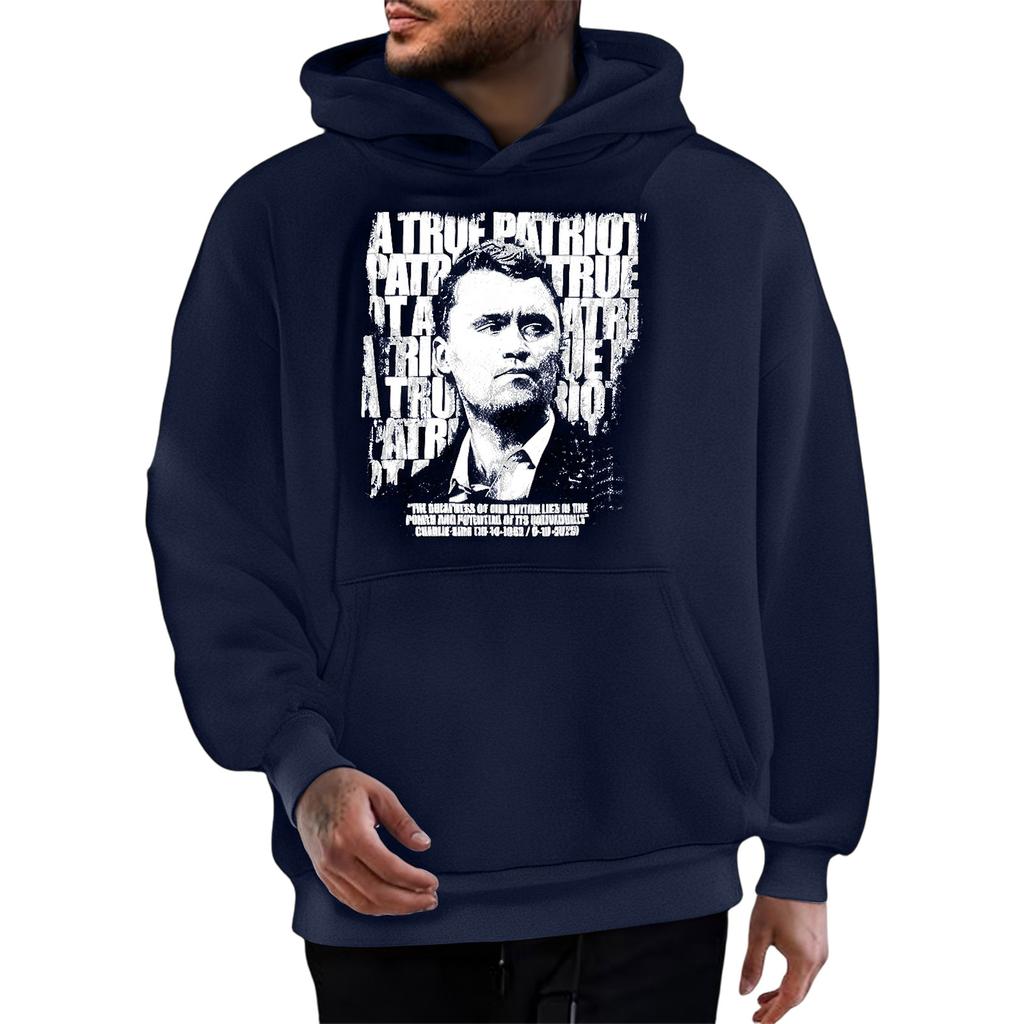 Men's Fashionable Casual Long-sleeved Printed Hooded Sweater Top