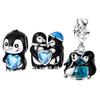 Copper Blue Heart Zirconpenguin Charms Bead Pendantsfit Diy Originalbracelet For Women Jewelry Birthday Gift