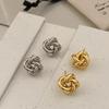 Exquisite French Retro Twisted Stud Earrings: Simple, High-End Design