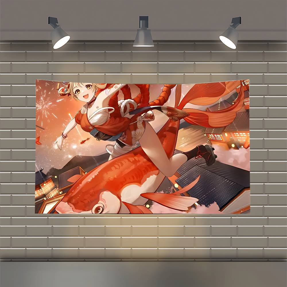 Yoimiya Genshin Impact Anime Girl Flag Flags Personalized Items Flags For Bedrooms Home Tapestry