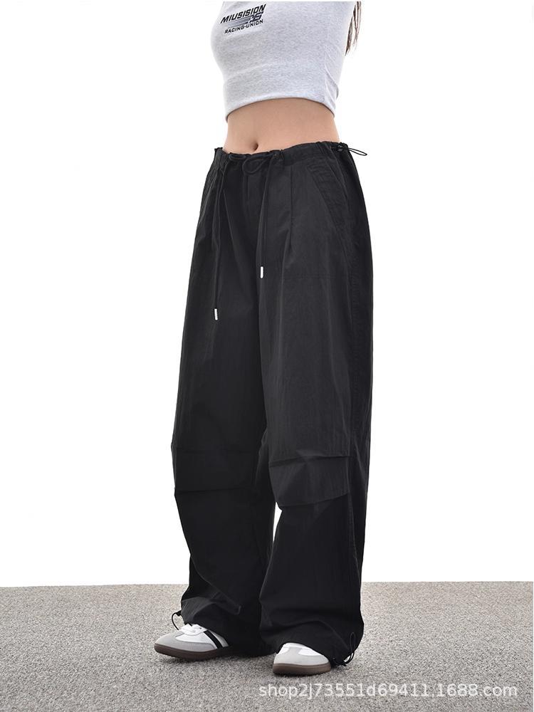 Damen Militärgrüne Weitbeinige Fallschirm-Cargo-Hosen - 2025 Sommer Extra-Lang