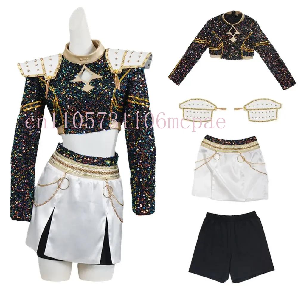 

Costume de Cosplay KPop Mira Zoey Rumi pour Halloween, chasseurs de démons, noir ou scène, uniforme pour femmes filles Huntrix 130