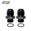 2Pcs 8AN AN8 Flare To 10AN AN10 ORB Male Fuel Rail O-Ring Fitting Adapter Black