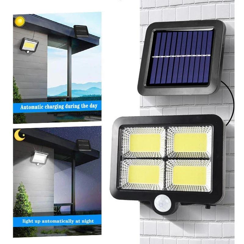 Außen Bewegungssensor Solarleuchte Wiederaufladbar 1/4/6 COB Solar Wandleuchten Wasserdicht Notfall Straßen Garten Veranda LED Beleuchtung