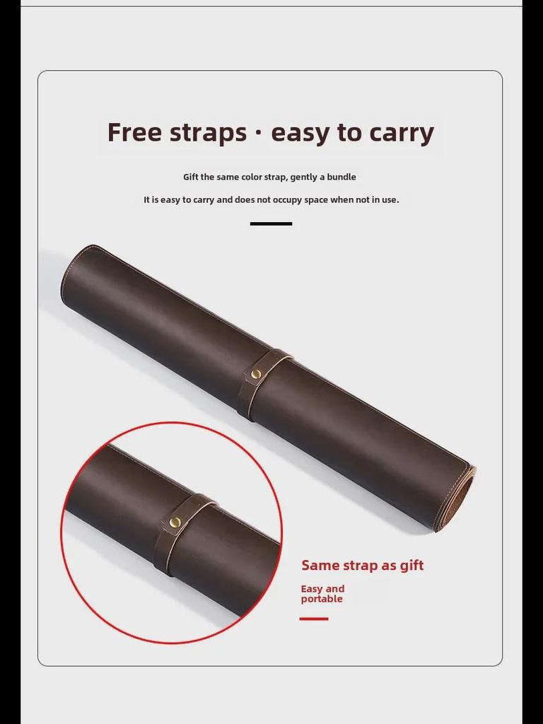 Thick Crazy Horse Leather Desk Pad: Genuine Non-slip Mouse Pad & Laptop Mat