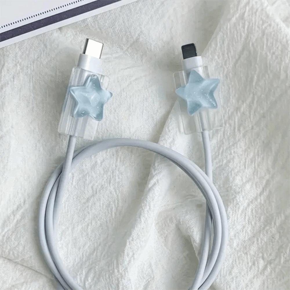 Korea Style 3D Ocean Stars Protector Cover Cute Portable Accessories Charging Cord Cover for Apple 18/20W Daily Organization