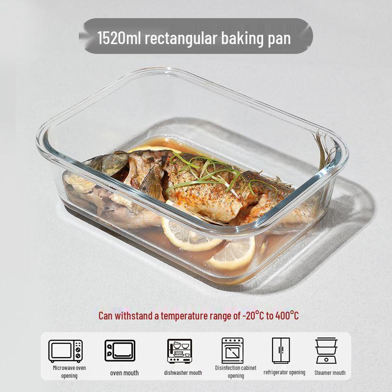 High-Temperature Resistant Rectangular Borosilicate Glass Baking Dish