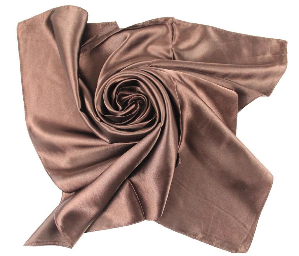 90x90cm Solid Color Satin Silk Scarf 100% Polyester Large Square Neck Scarves for Women
