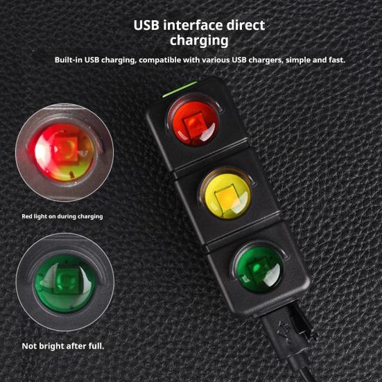 Ampel Fahrradrücklicht 3 Farben USB Wiederaufladbar MTB Rennrad Mountainbike Cartoon Wurstmaul Nachtfahrt Warnung Rücklicht