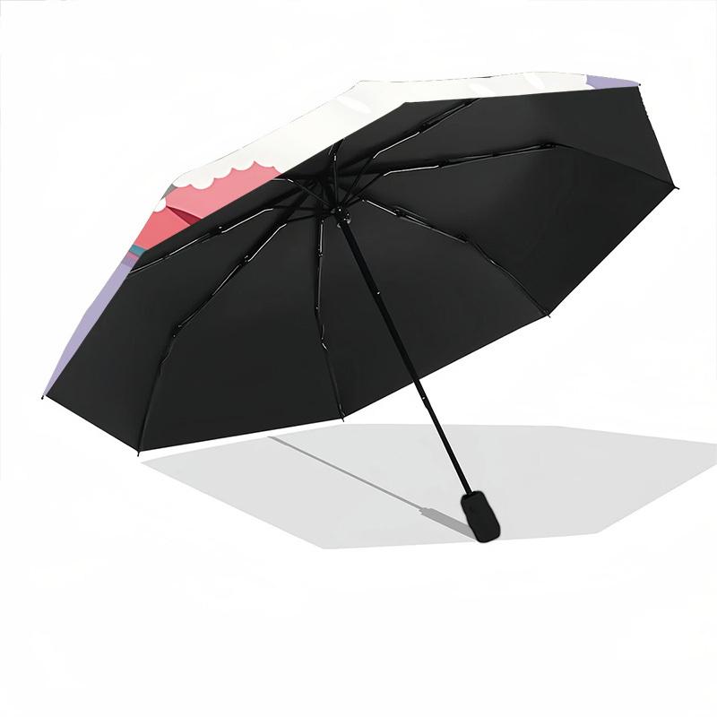 1pc Sleepy Sheep Automatic Folding Umbrella & Self-Folding Canopy - Heavy-Duty 8-Rib Iron Frameyy251231028