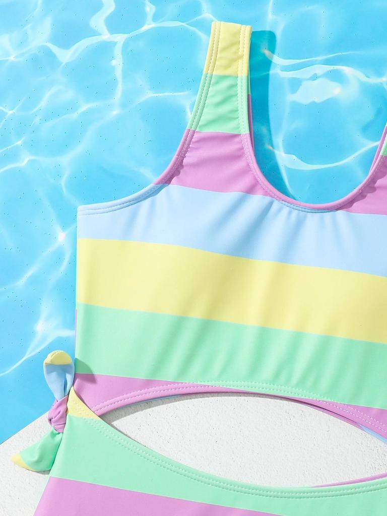 Children's Cute Striped One-Piece Swimsuit for Girls