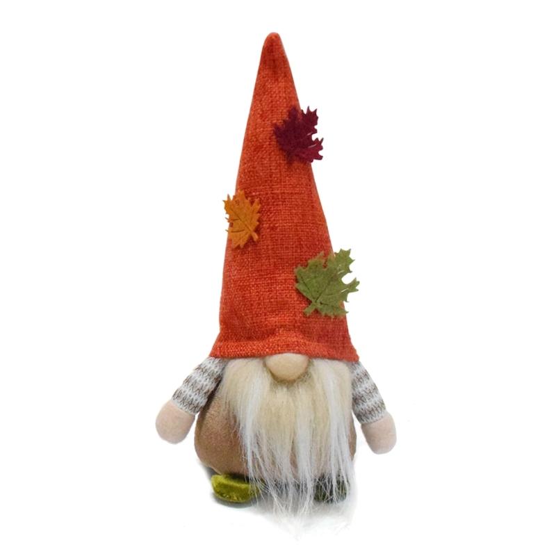 Autumn Maple Gnomes Doll Soft Flannel Fabric Craft Seasonal Display For Mantle Decorations And Gift Giving Decors