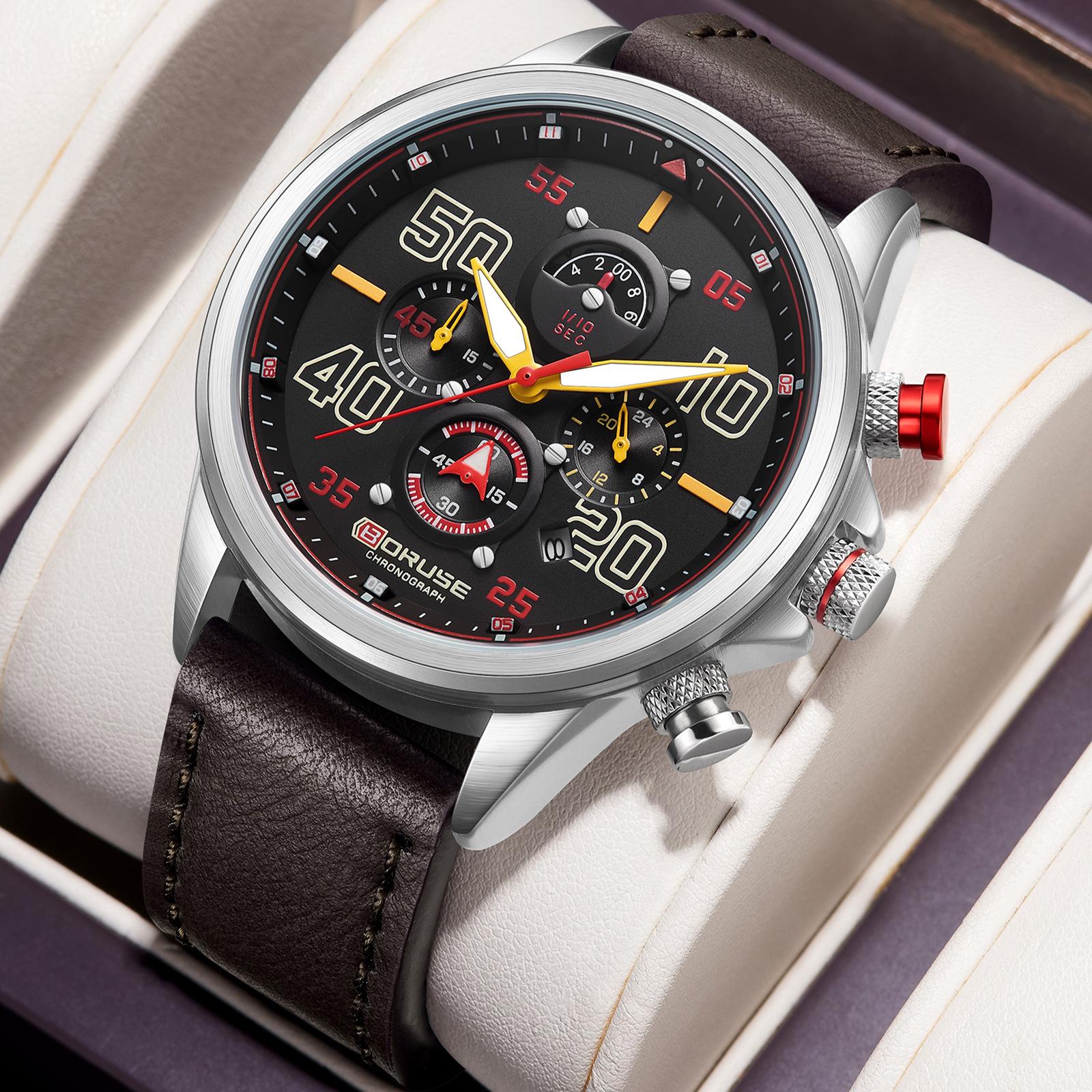 

Boruse Fashion Men S Belt Watch Fashion Waterproof Luminous Calendar Quartz Watch