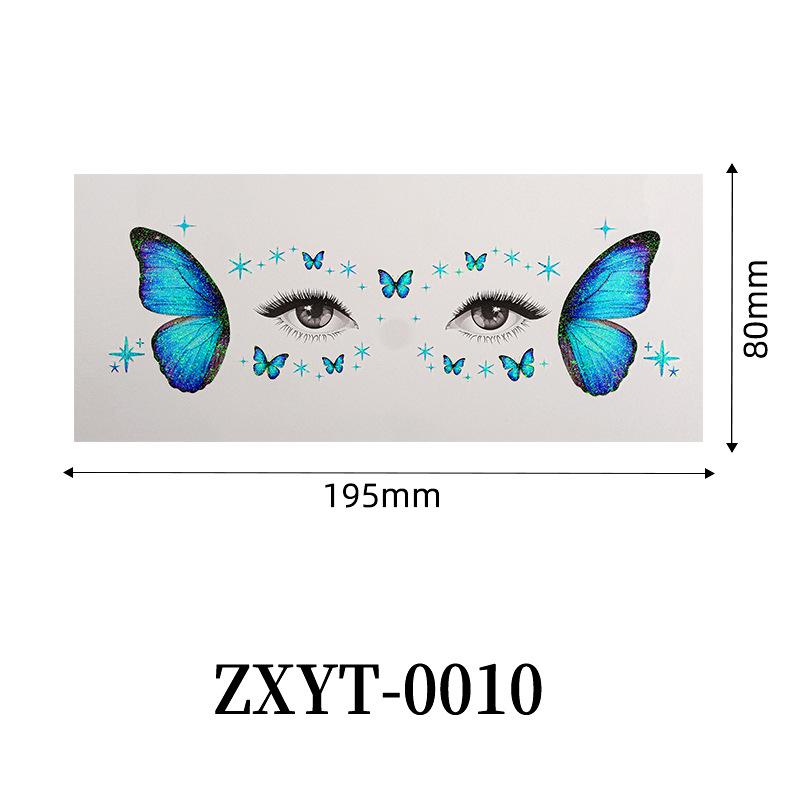 Sparkling Butterfly Mermaid Temporary Face Tattoos Fairy Makeup for Princess Parties Halloween and Stage Performances