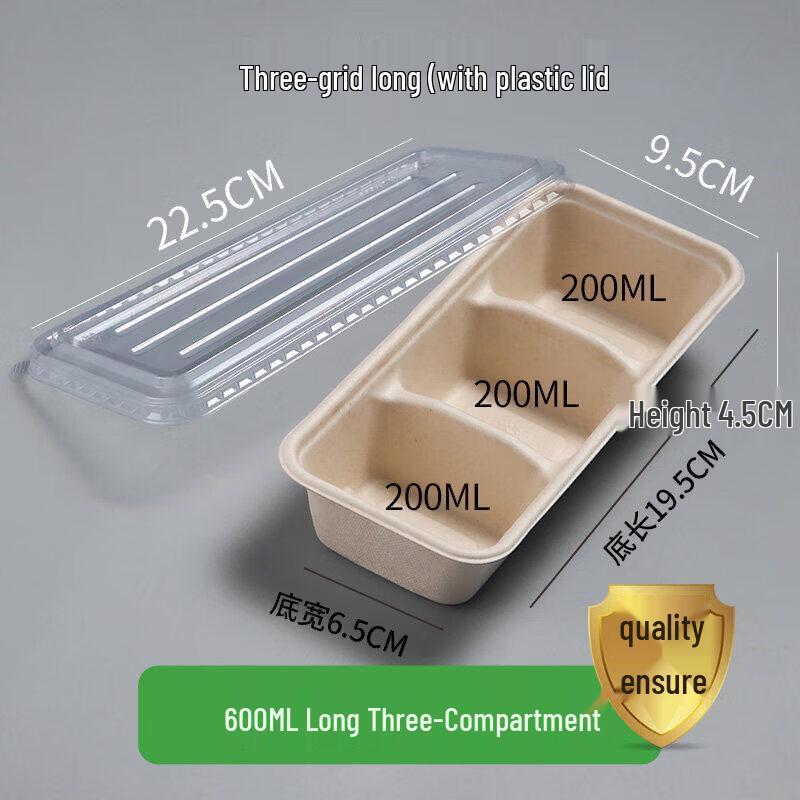 Qiwei Disposable 4-Compartment Pulp Lunch Box