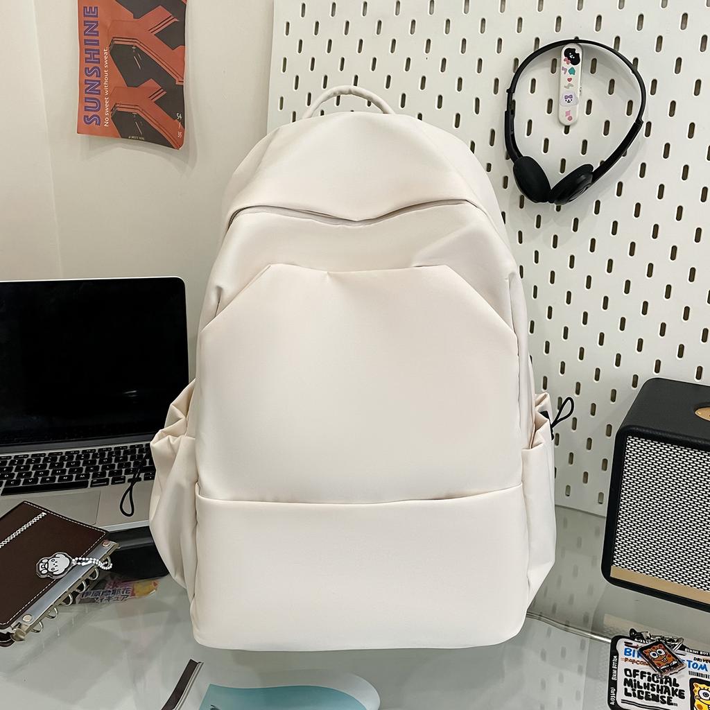 Schoolbag1011 New College Style Schoolbag Japanese Solid Color Large Capacity Backpack Flash Male and Female College Students Simple Backpack