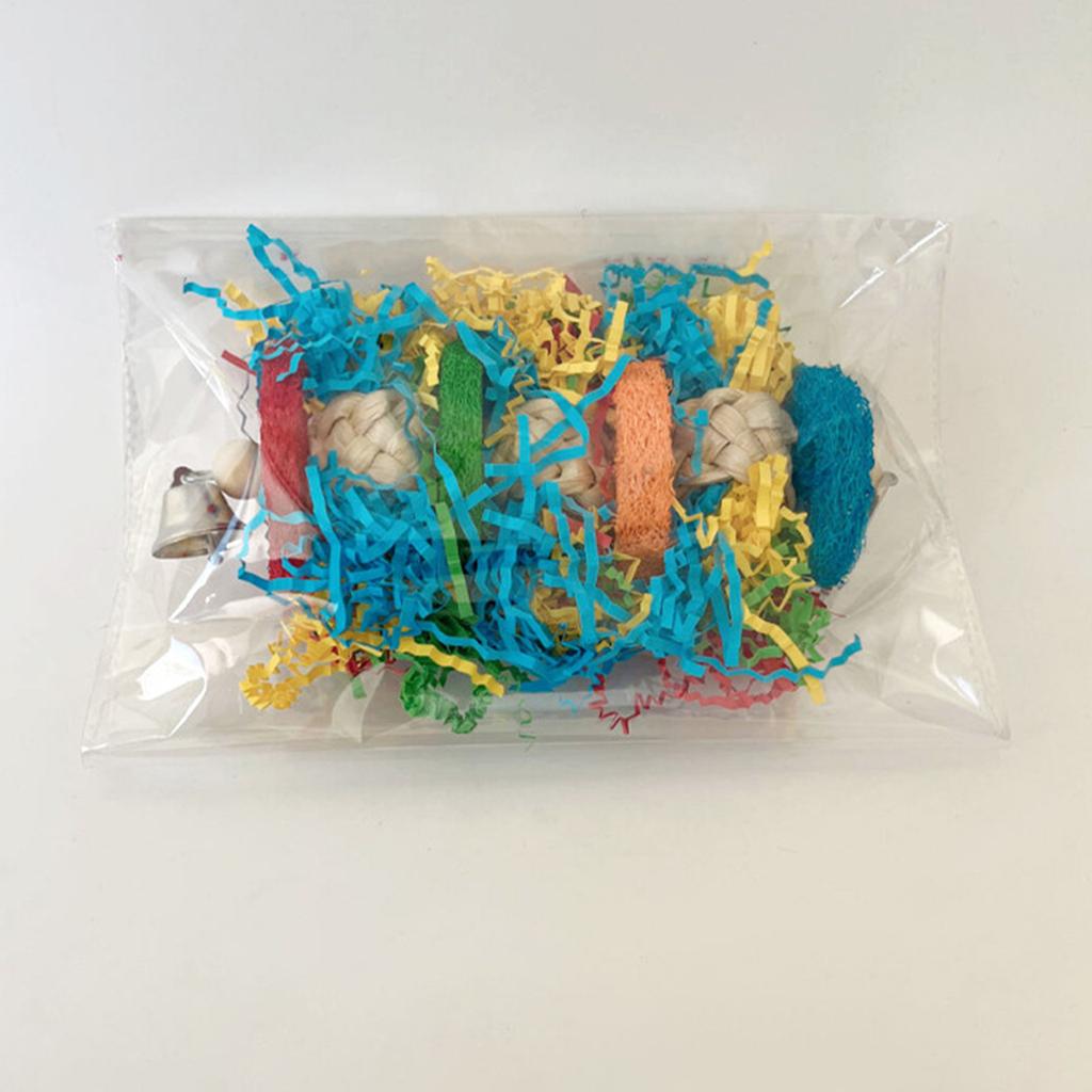 Pet Bird Chew Toy Natural Colorful Shredding Paper for Cockatiel Conure Cockatoos Teeth Grinding Toy for Cage