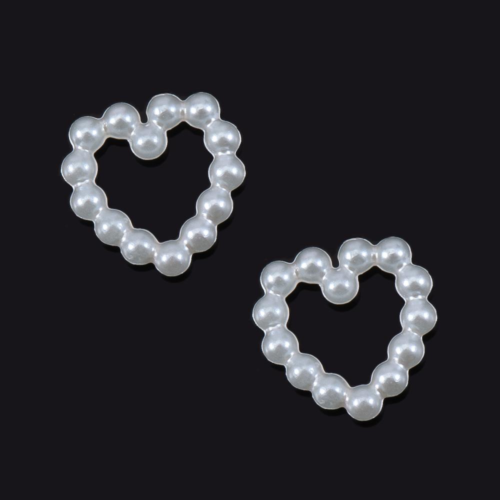 50pcs Resin Accessories Bowknot Love Heart for Jewelry Making DIY Findings White Imitation Pearl Beads Bowknots Hair Accessories