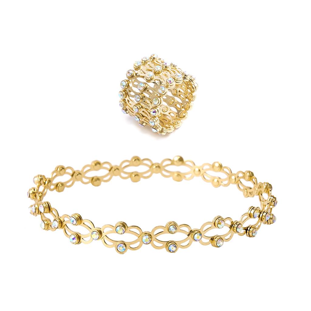 Douyin Internet celebrity with the same telescopic ring, a two-wear new creative magic telescopic ring deformable copper bracelet