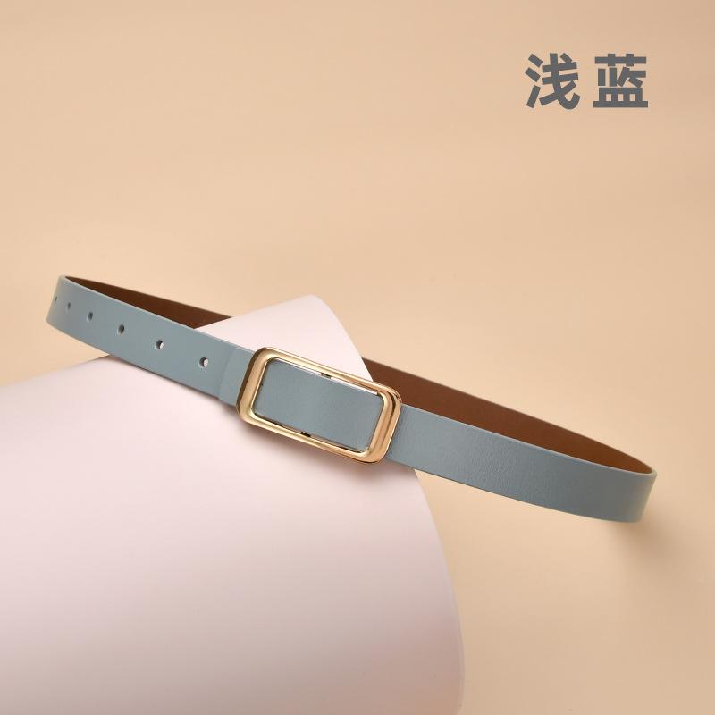 New Women'S Round Buckle Hollow Belt Jeans Decorative Belt Waist Seal Versatile Genuine Cowhide Women'S Smooth Buckle Belt