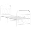 VidaXL Cadre de lit métal sans matelas avec pied de lit blanc 75x190cm 377174