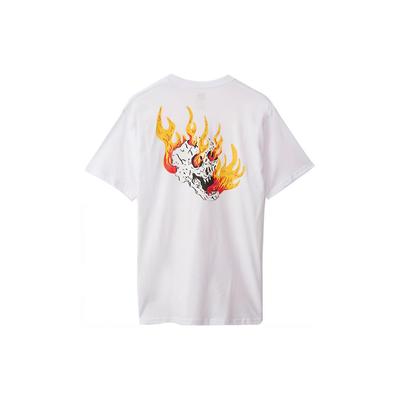 Vans Skateboard Collaboration Skull Print Short Sleeve T-Shirt Unisex Tops White VN0A4MQDWHT
