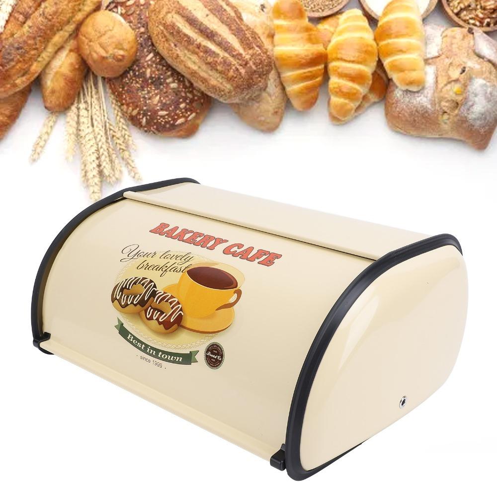 Champagne Color Bread Storage Bin Iron