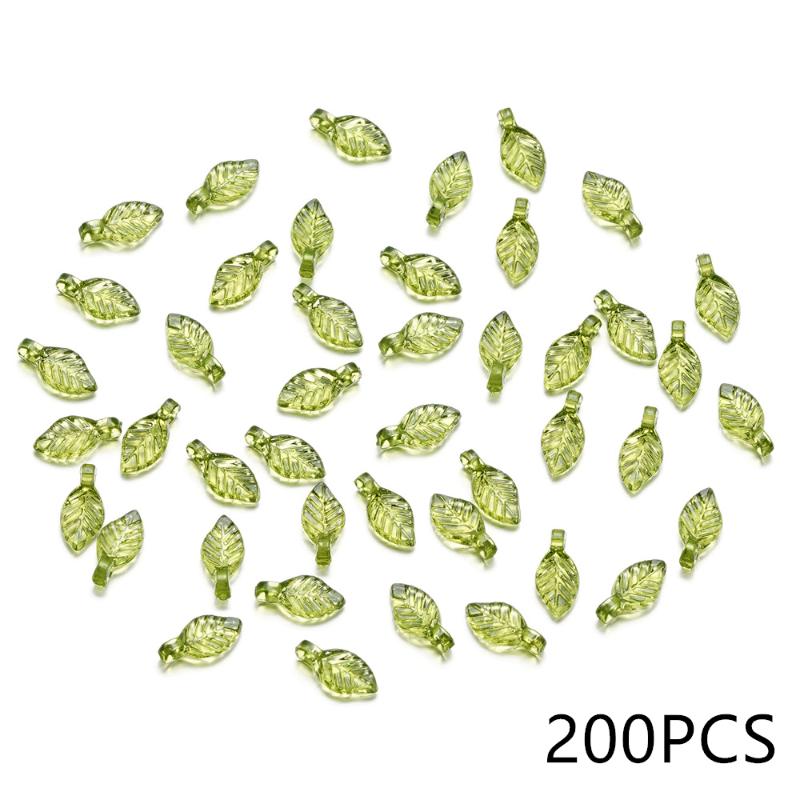 10-100Pcs Green Acrylic Leaf Charms Leaves Beads Pendants For Diy Necklace Bracelet Earrings Jewelry Making Handmade Crafts