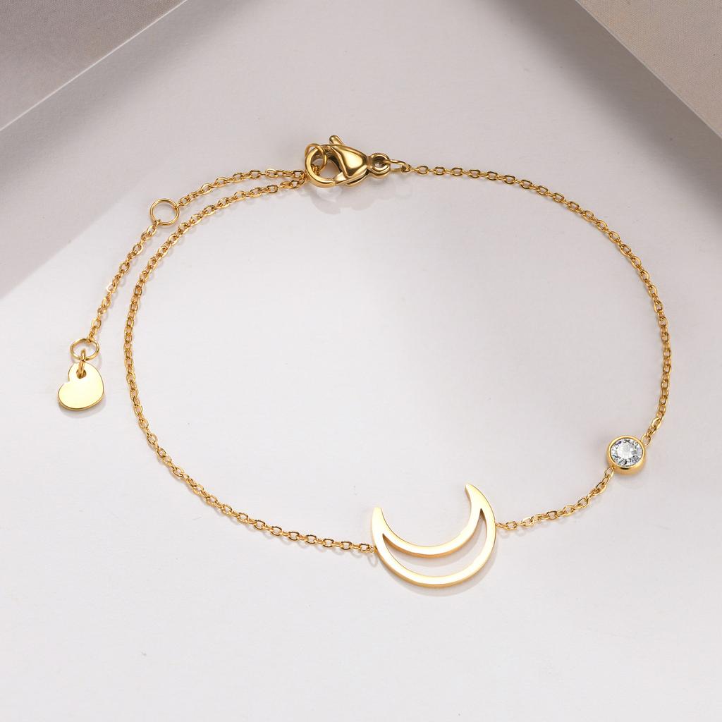 Chic Geometric Zircon Bracelet for Women Stainless Steel Cross Zircon Bracelets Gold Plated Fashion Charm Jewelry Christmas Gift