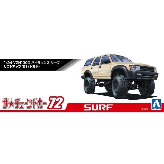 AOSHIMA 1/24 The Tuned Car Series No.72 Toyota VZN130G Hilux Surf Lift-Up '91 Plastic Model